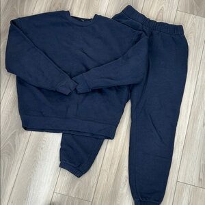 NUUDS | Vintage Fleece Navy Blue Sweats Joggers and Crewneck